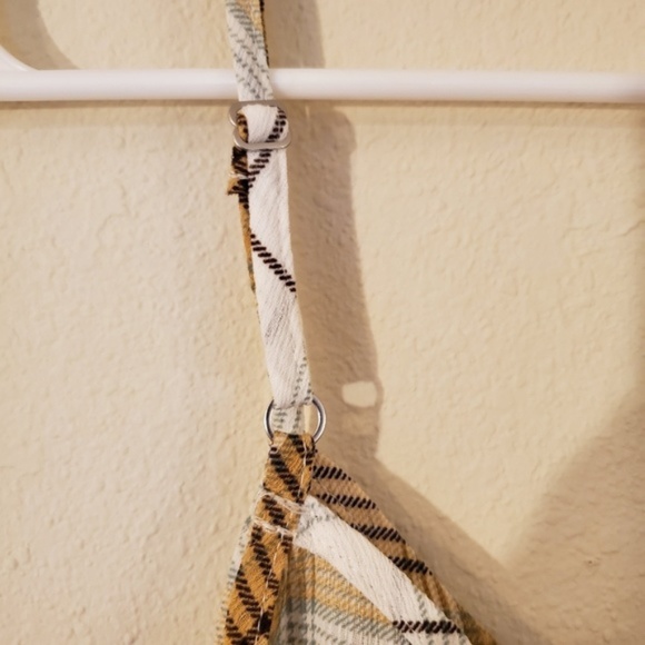 Charming Charlie Plaid Button & Peplum Cami - Picture 5 of 6